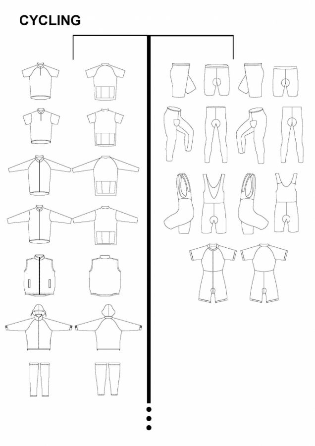 CYCLING WEAR BLANK TEMPLATE PATTERN