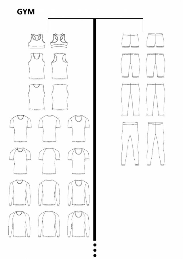 GYM WEAR BLANK TEMPLATE PATTERN