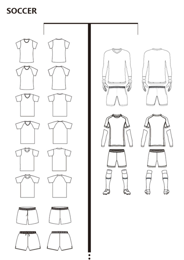 SOCCER TEAM WEAR BLANK TEMPLATE PATTERN