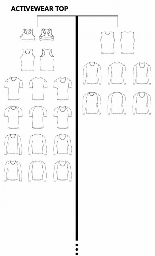 ACTIVE WEAR TOP BLANK TEMPLATE PATTERN