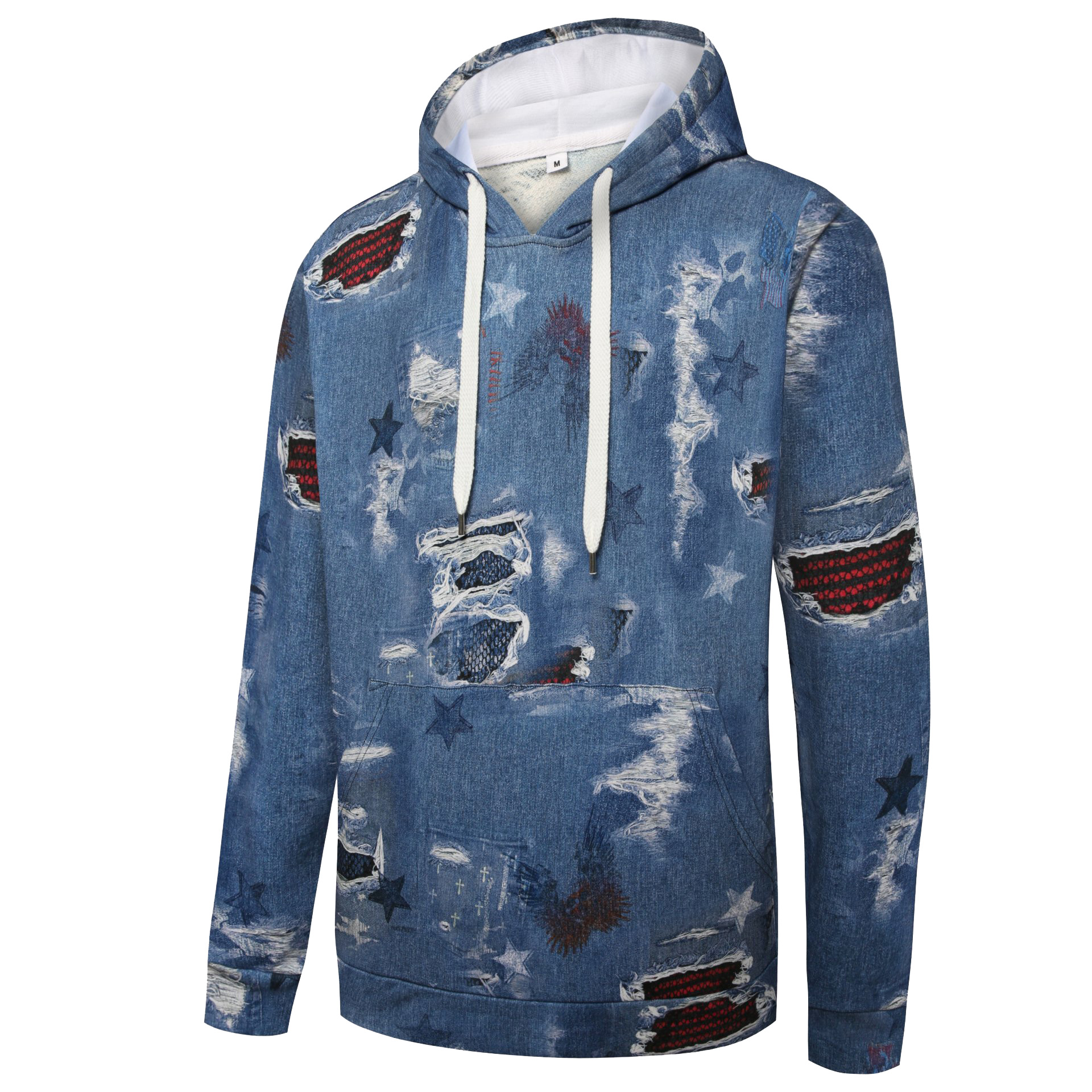 100% COTTON DENIM FASHION HOODIE-L04ART6